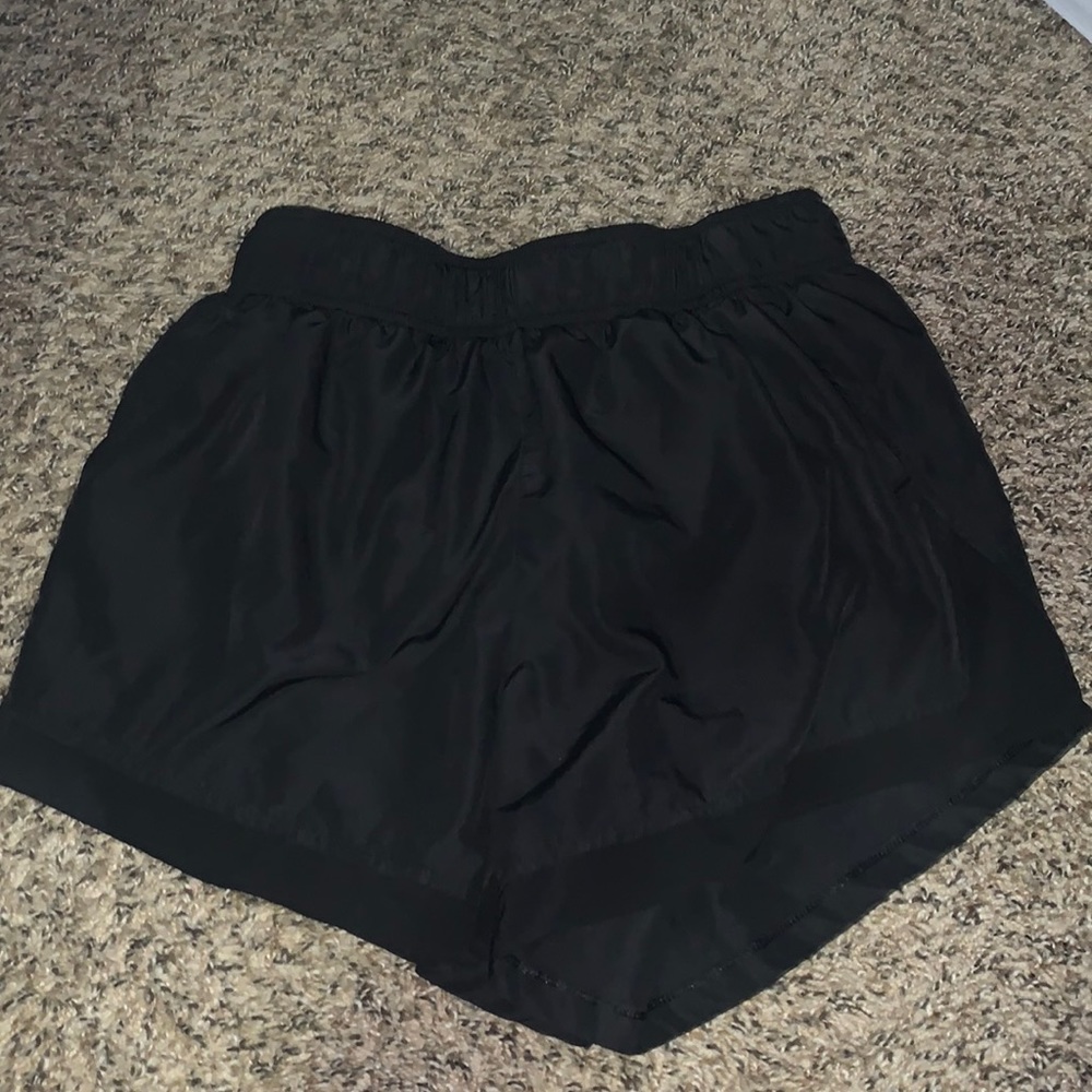 Black lightweight athletic shorts